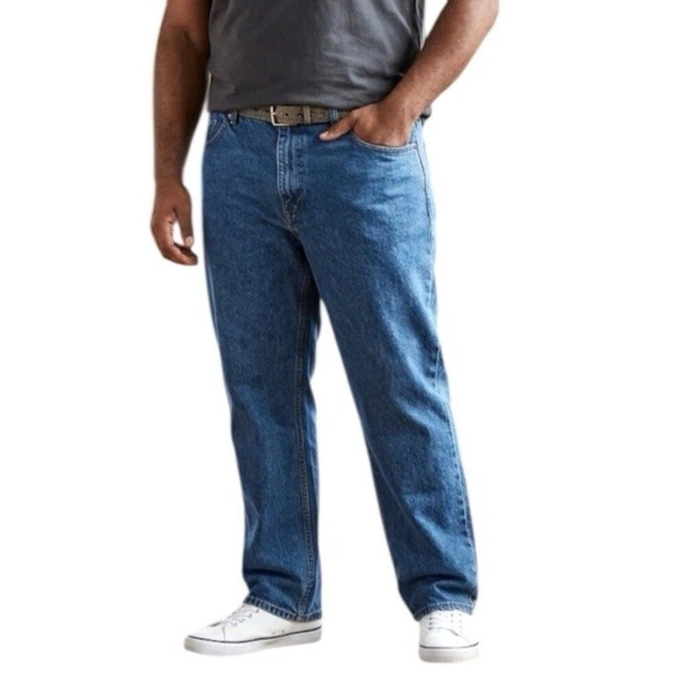 Wrangler Relaxed Fit Straight Leg Work Wear Western Medium Wash Blue Jeans 42x32